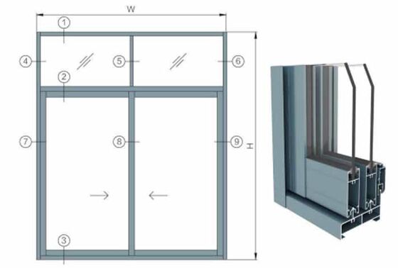 Diseño de ahorro de energía de impacto Bifold exterior de aluminio de vidrio plegable puertas de patio perfiles de aluminio para puertas