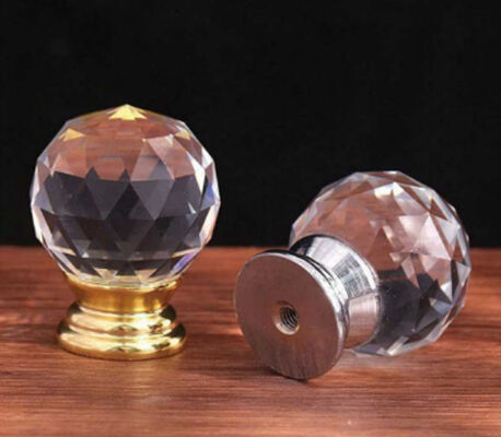 Tiradores de cristal de estilo moderno para armario, pomos de bola de Zinc para cajón de armario, tocador de cocina y baño, cristales decorativos