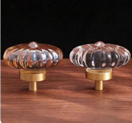 Tirador de puerta de gabinete de muebles de lujo, cristal transparente multicolor de estilo Popular, perilla redonda de diamante para cajón