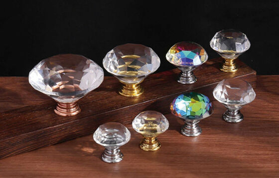 Pumpkin Round Crystal Single Small Knob Cabinet Muebles cajón de la mano de la cocina de la maquinaria de latón de la mano