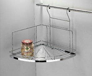 Esquina doble de acero inoxidable del estante de los accesorios modernos color plata de la cocina